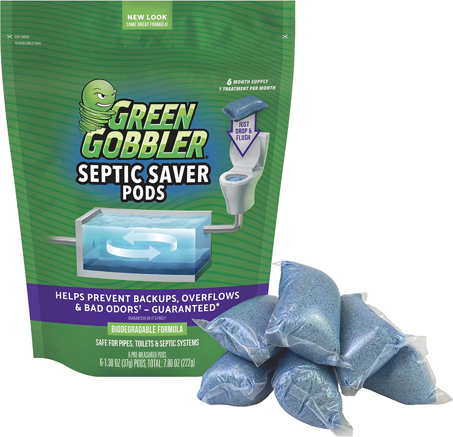 Green Gobbler Septic Tank Treatment [Pack of 6]