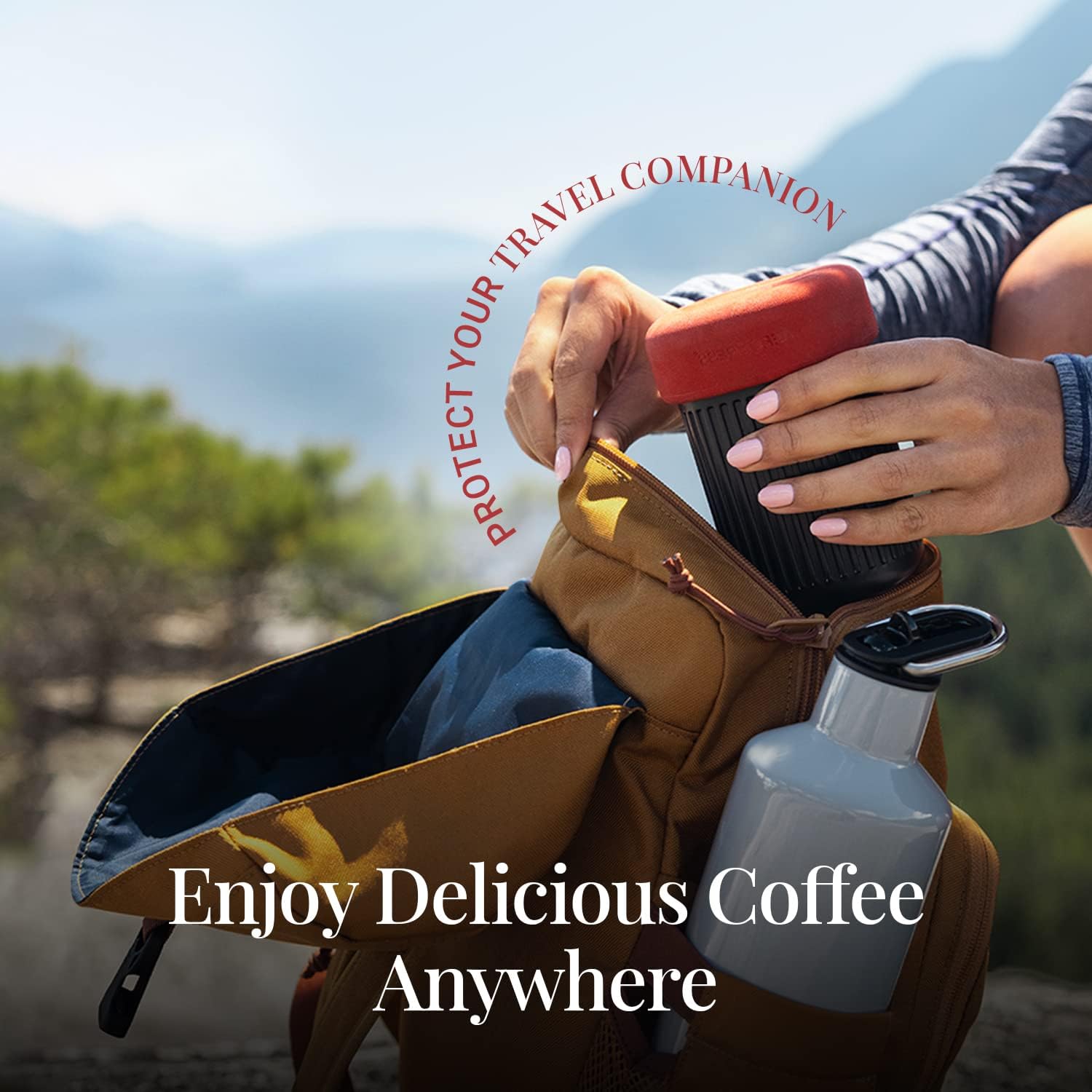 AeroPress Go Travel Coffee Maker & Flow Control Filter Cap Bundle