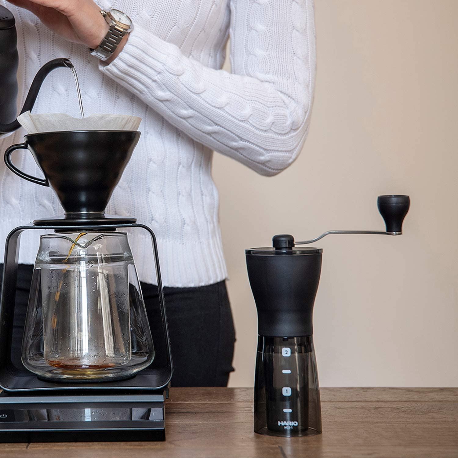 Hario Ceramic Coffee Mill Mini-Slim Plus Coffee Grinder