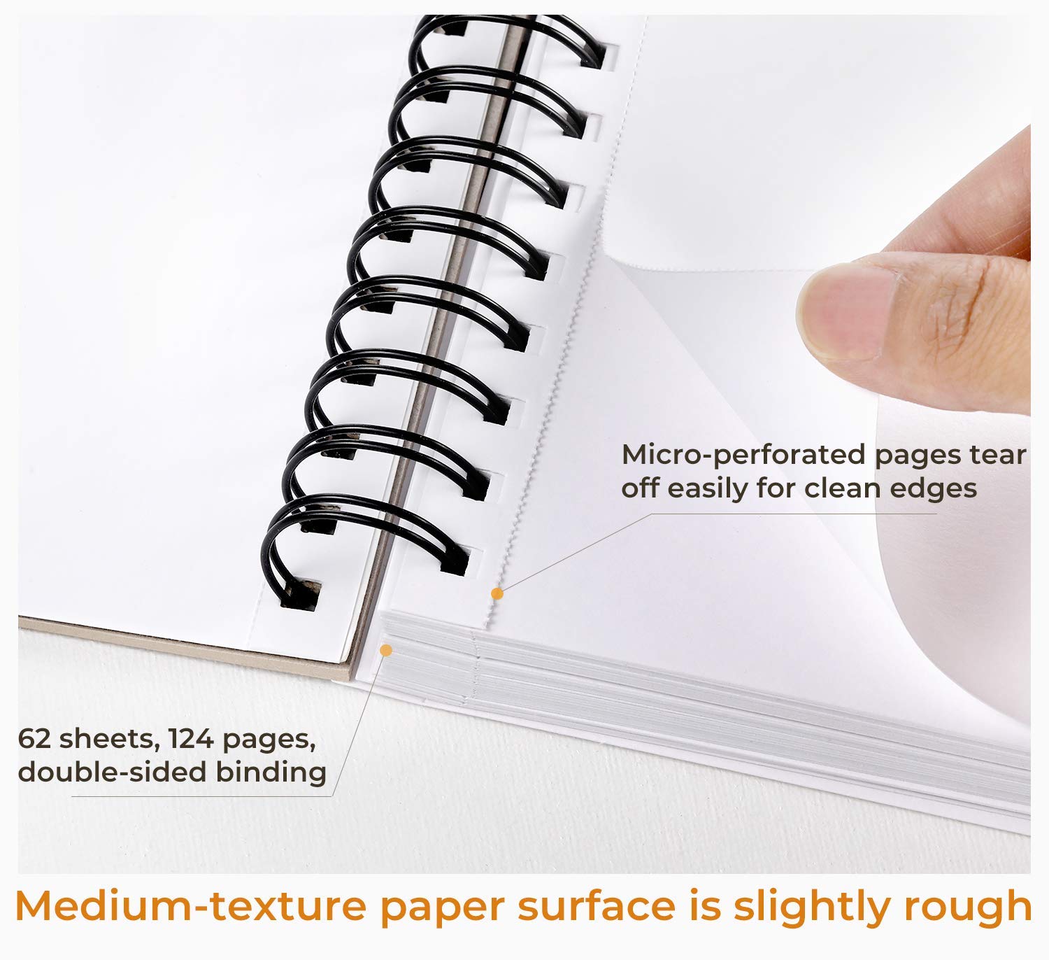Ohuhu Mixed Media Art Sketchbook 120 LB/200 GSM Heavyweight 124 Pages
