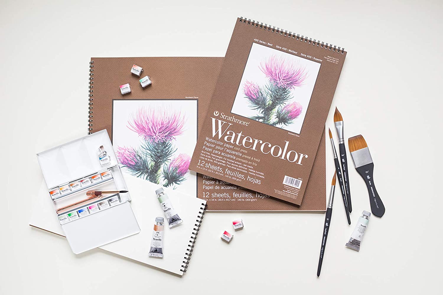 Strathmore 400 Series Watercolor Pad, 9"x12" Wire Bound, 12 Sheets
