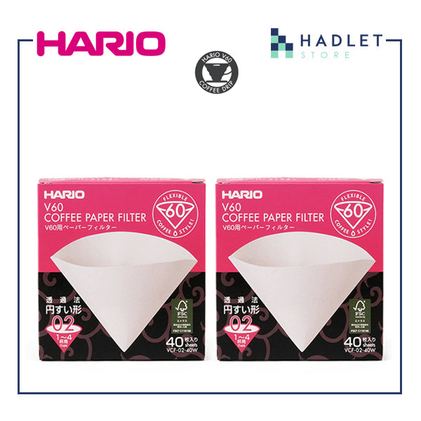 Hario 咖啡滤纸 V60 白色 01/02 40 张 [2/5 件套]