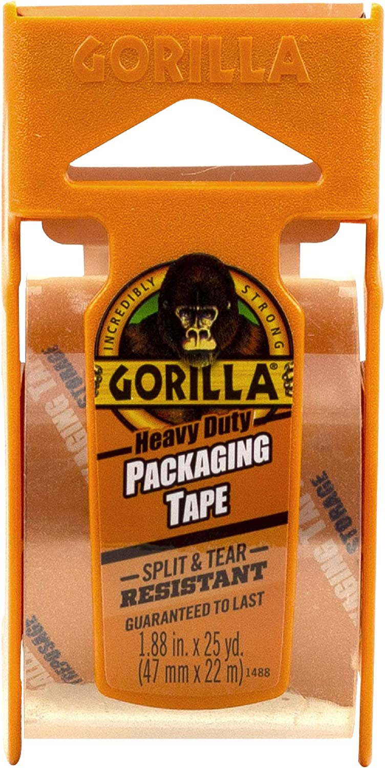 Gorilla 重型包装胶带，带切刀 [47mm x 22m] 