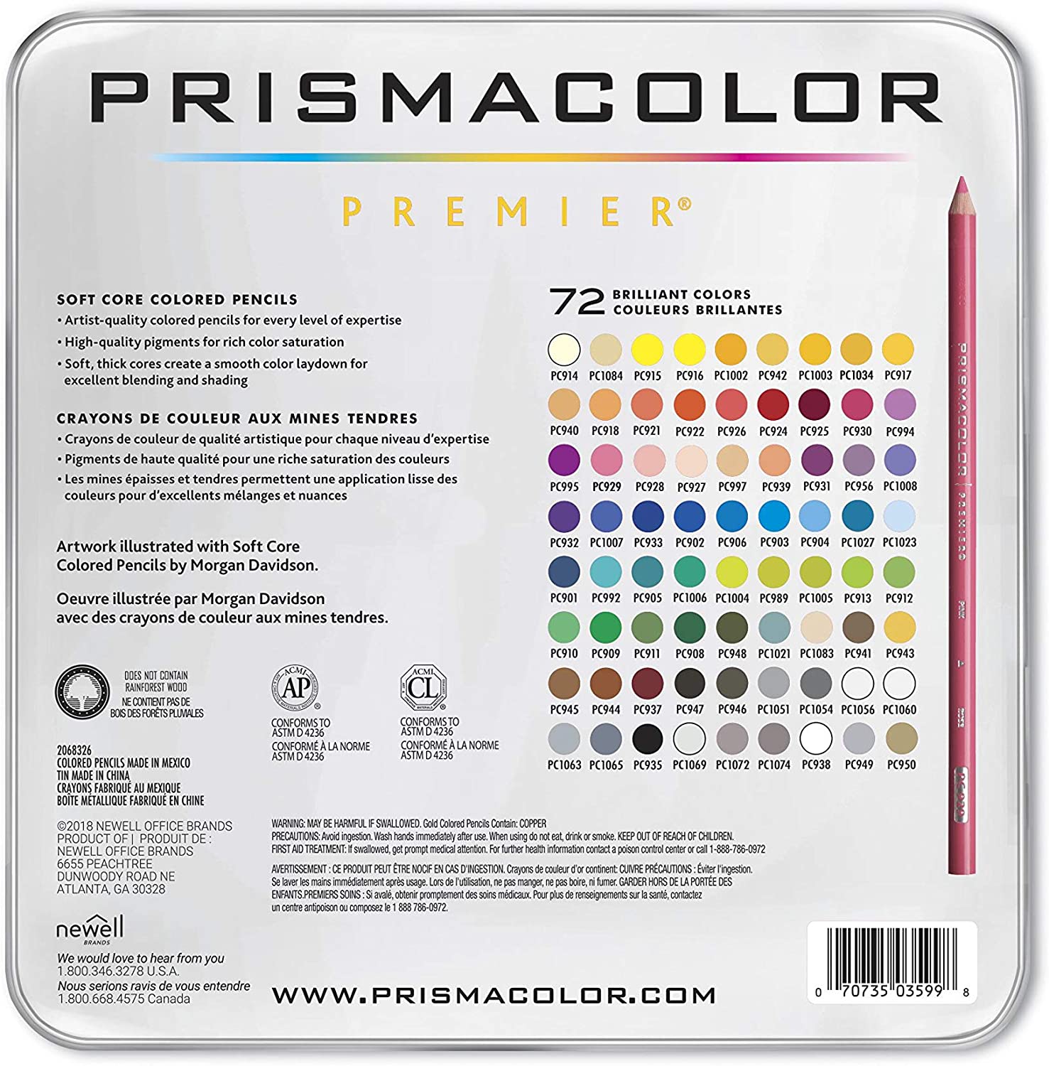 Complete List of Prismacolor Premier Colored Pencils