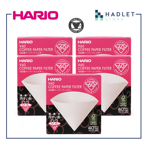Hario 咖啡滤纸 V60 白色 01/02 40 张 [2/5 件套]