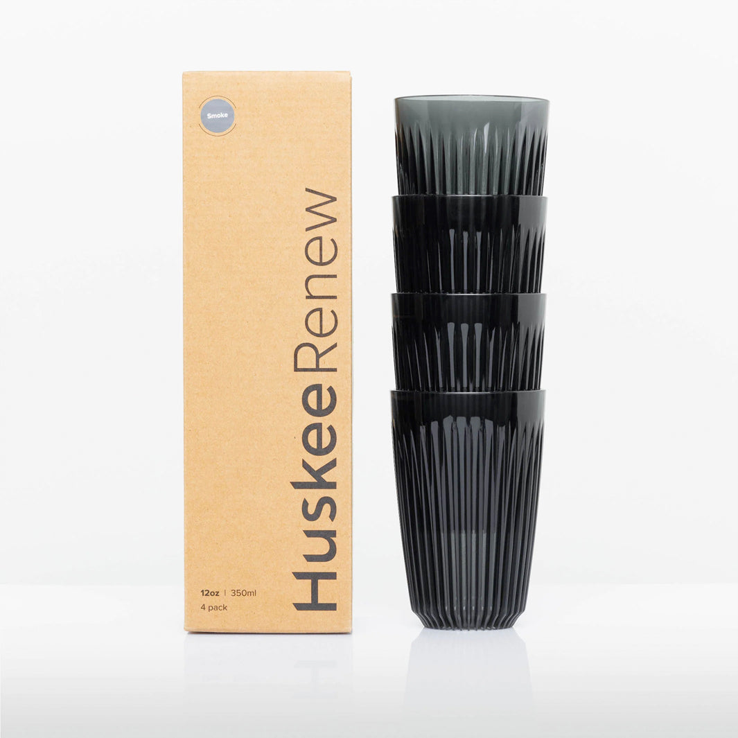 Huskee Renew 12oz Pack of 4 Coffee Cups [Smoke]