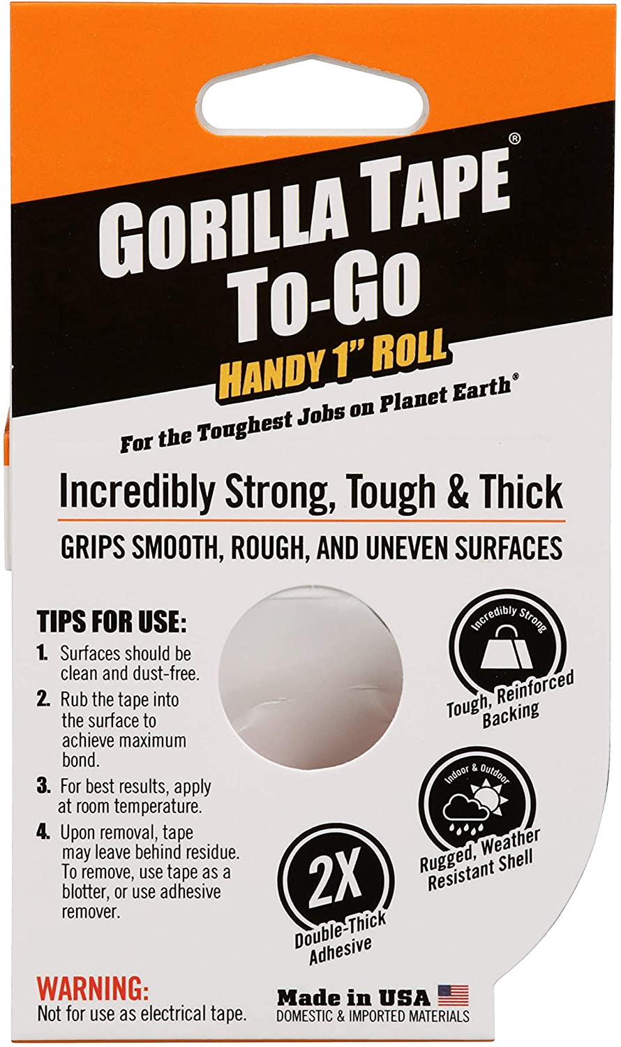 Gorilla 方便卷胶带，1 件装，黑色
