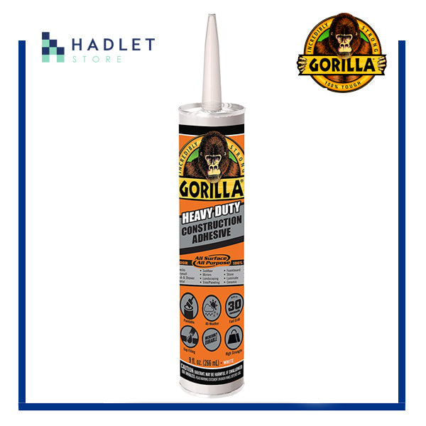 Gorilla 重型常规/终极建筑粘合剂，9 盎司/266 毫升白色墨盒