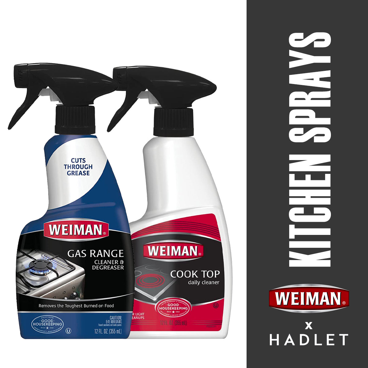 Weiman 炉灶/燃气灶日常厨房清洁剂，355ml 