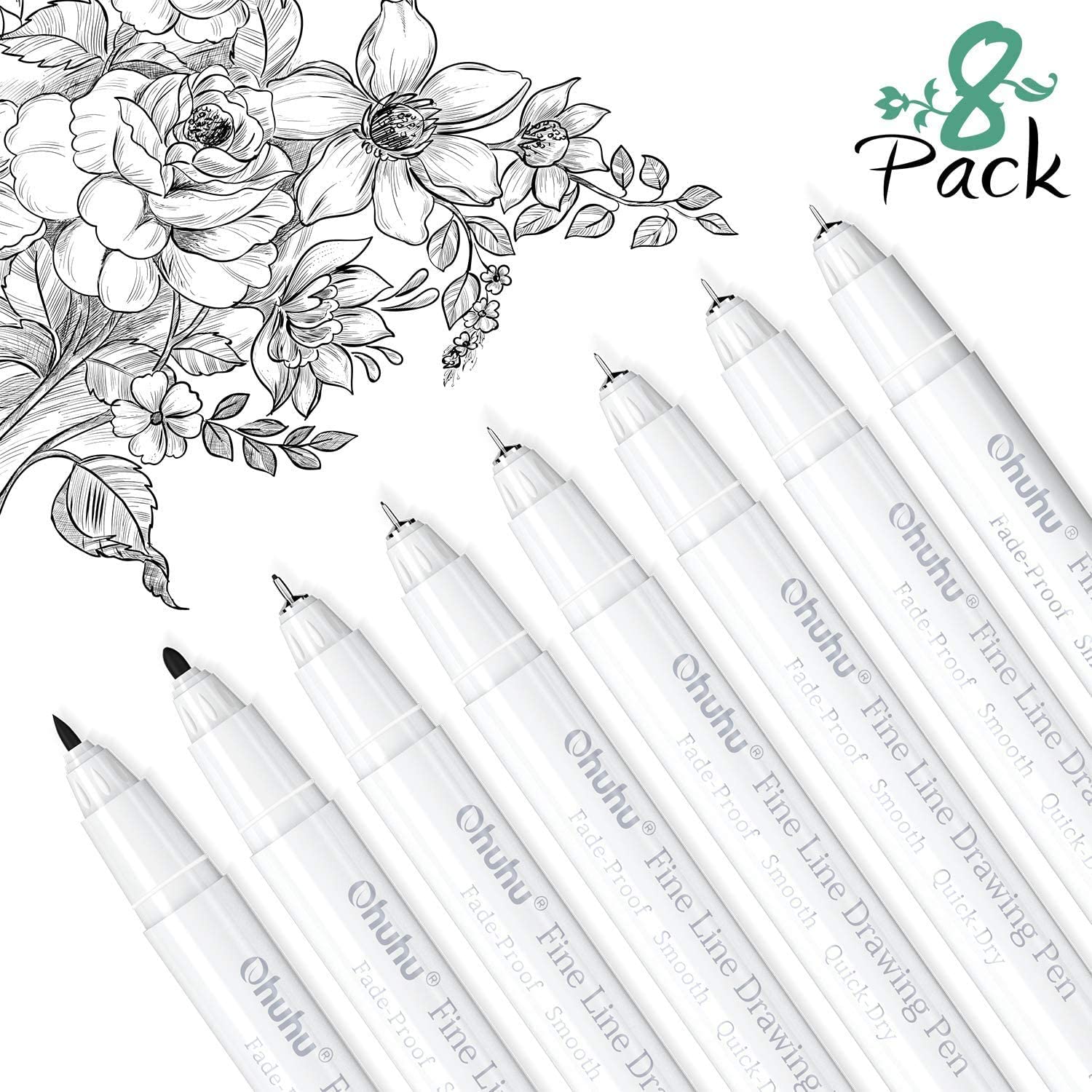 Ohuhu Fineliner Drawing Pen Set of 8
