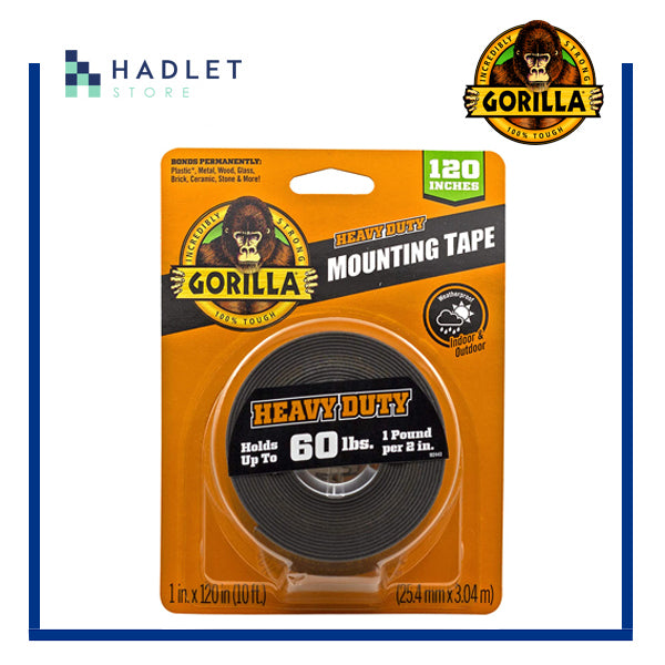Gorilla 1 in. x 10 ft. Black Heavy Duty Mounting Tape