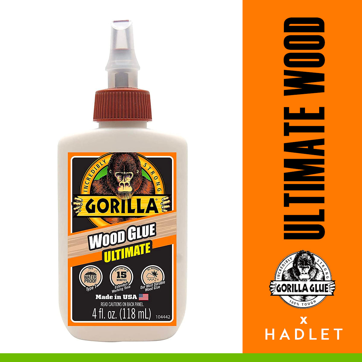 Gorilla Ultimate Wood Glue Bottle 4/8/18 oz