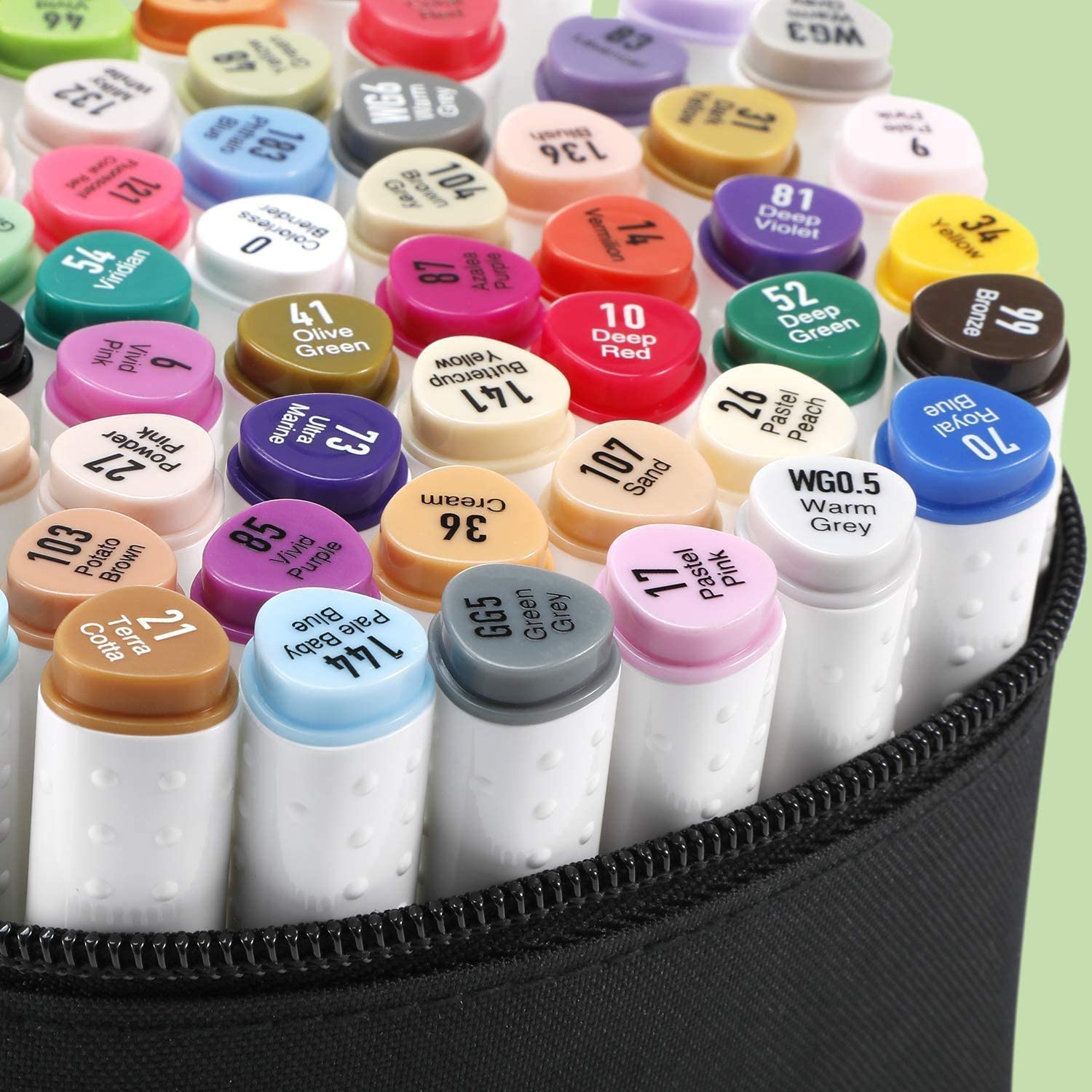 Ohuhu Alcohol Markers Brush Tip - 104-color Art Marker Set for