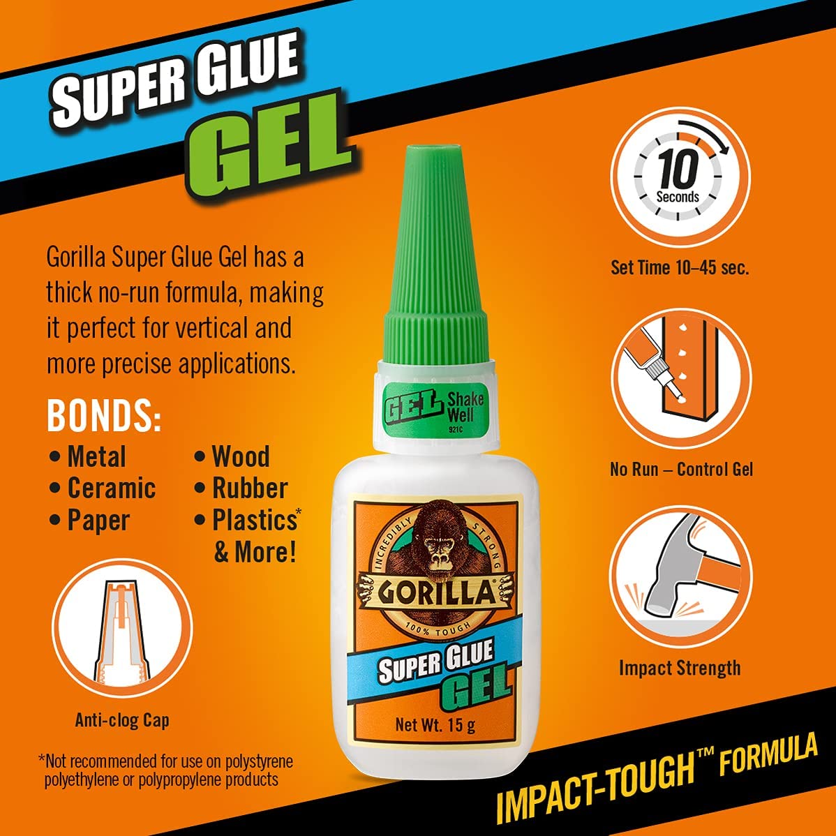 Gorilla 102433 Super Glue Gel XL, 25 Grams